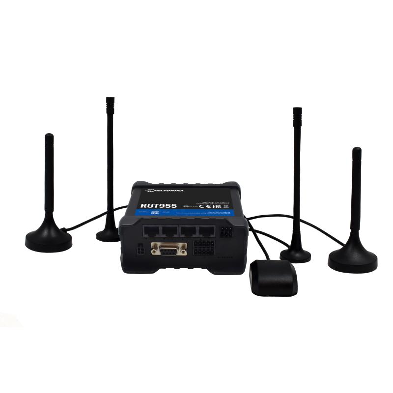 Teltonika RUT955 Industrial Cel. Router 4G LTE, DUAL SIM, 3x LAN, WAN, Serial (RS232, RS485), GNSS