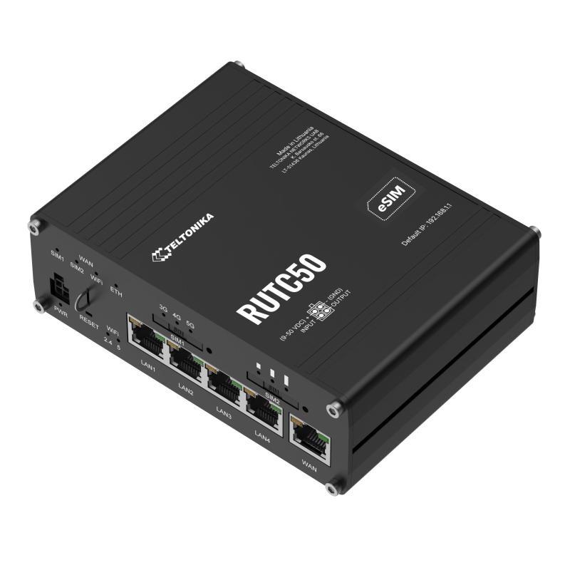 Teltonika RUTC50 5G Powerhouse mit Wi-Fi 6 mit eSIM
